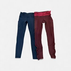 lululemon athletica two pairs of leggings women’s size 6 with pockets
